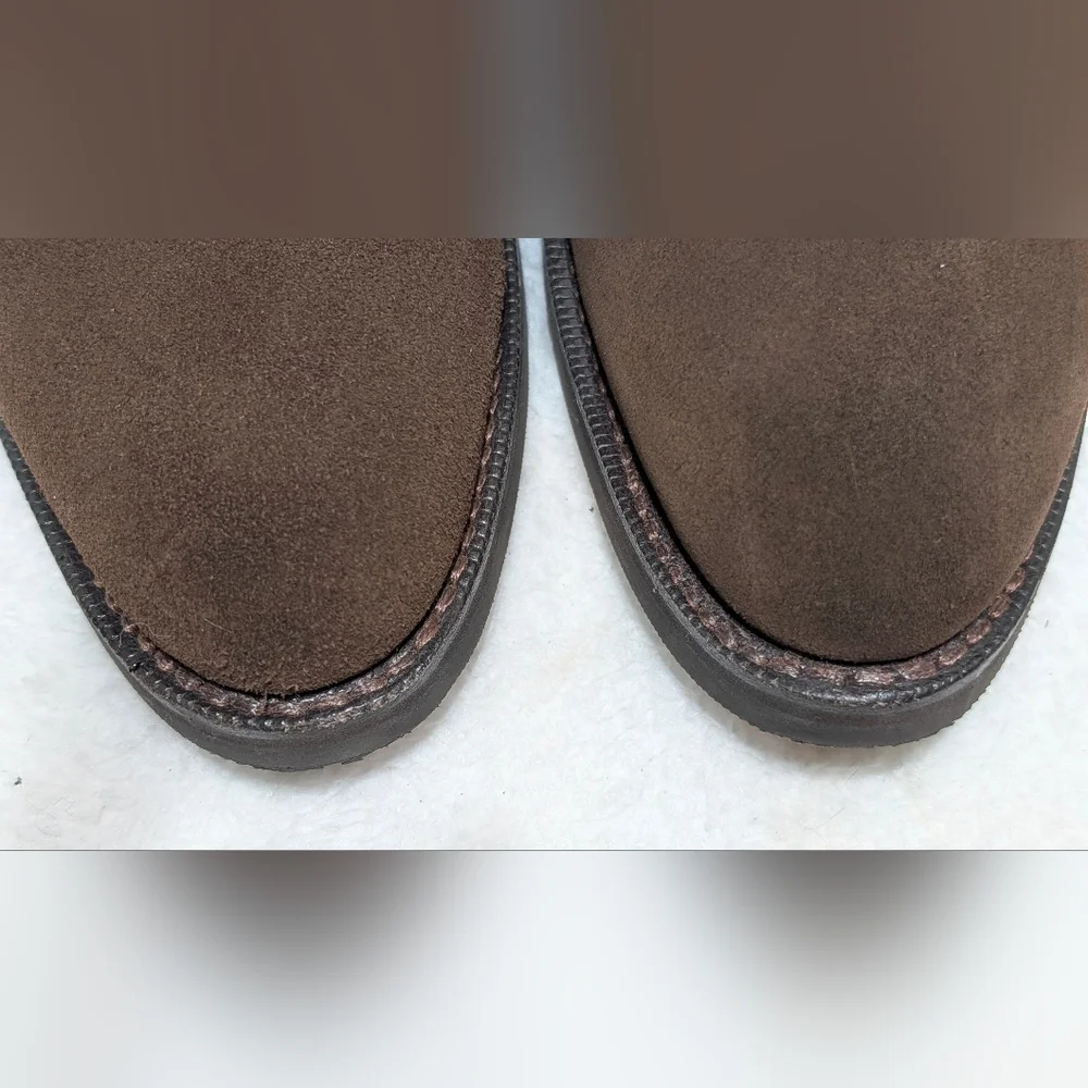 J. FitzPatrick Genesee Jodhpur Dark Brown Suede Leather Designer Boots Mens US 7
